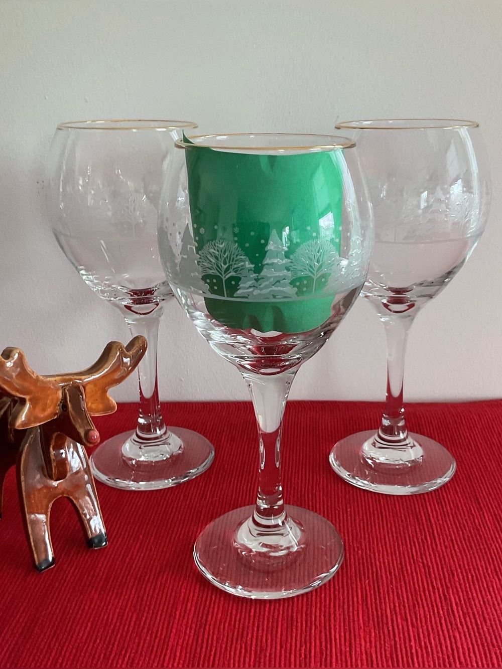 Libbey 1980s Promotion for Arby’s “Pines” or “Winter Wonderland”Wine Glasses, 3